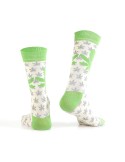 Cream men\'s socks with a leaf SM20 - Online store - Boutique